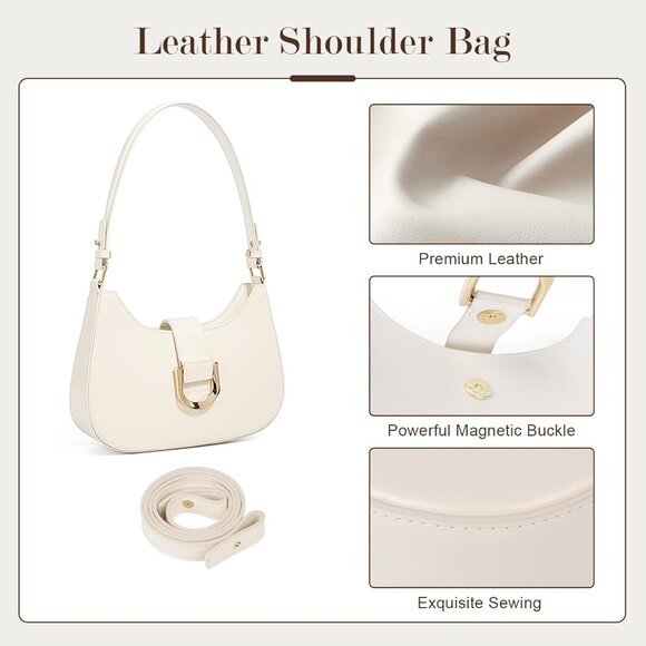 Caramel Genuine Leather Crossbody Shoulder Bag for Women with Removable Straps - Picture 3 of 6